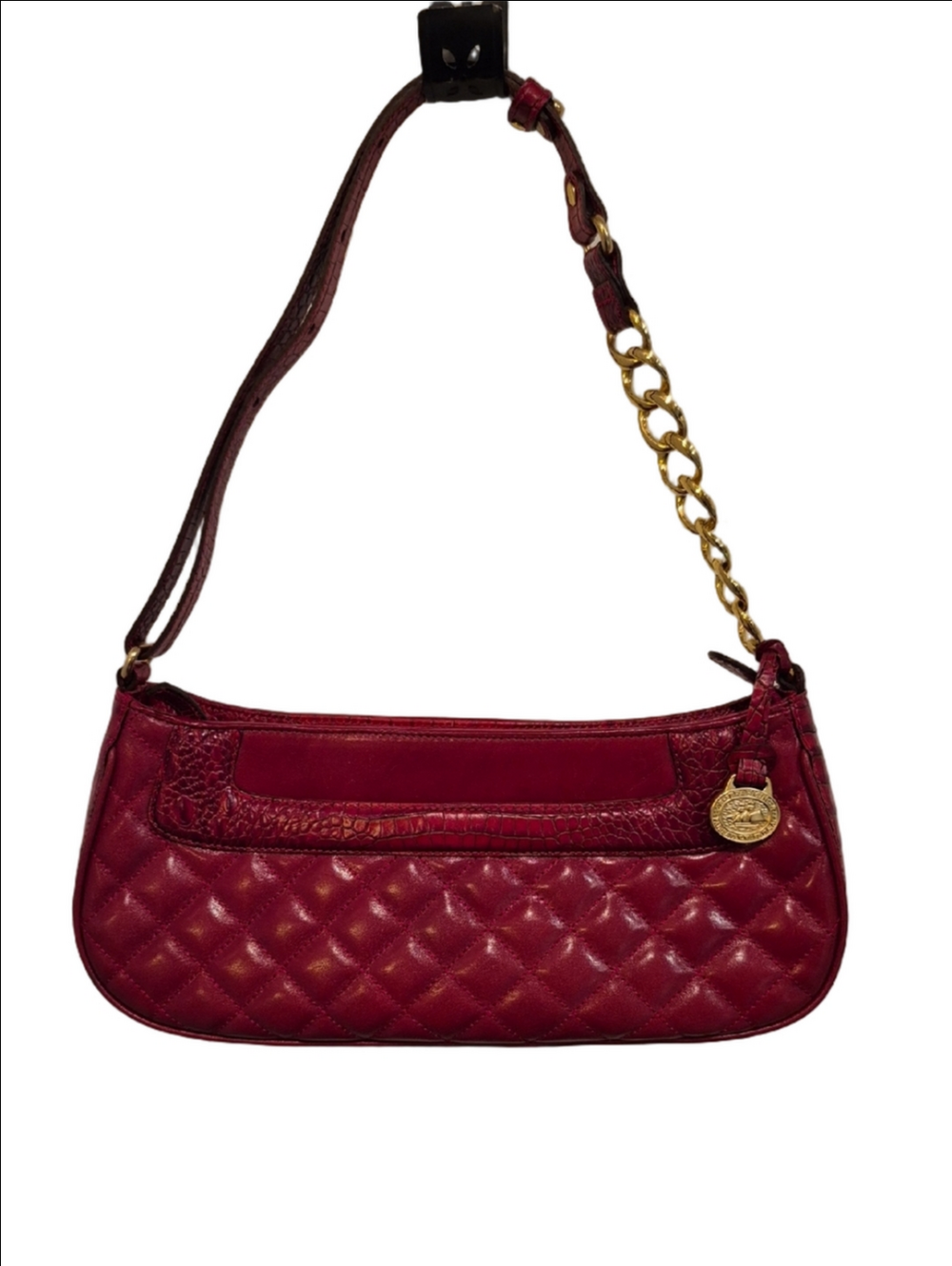 Brahmin Limited 25th Anniversary Red Croc And Quilted Leather Shoulder Bag